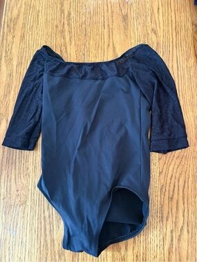 Black Dance Leotard with Lace Sleeves - Kids Costume
